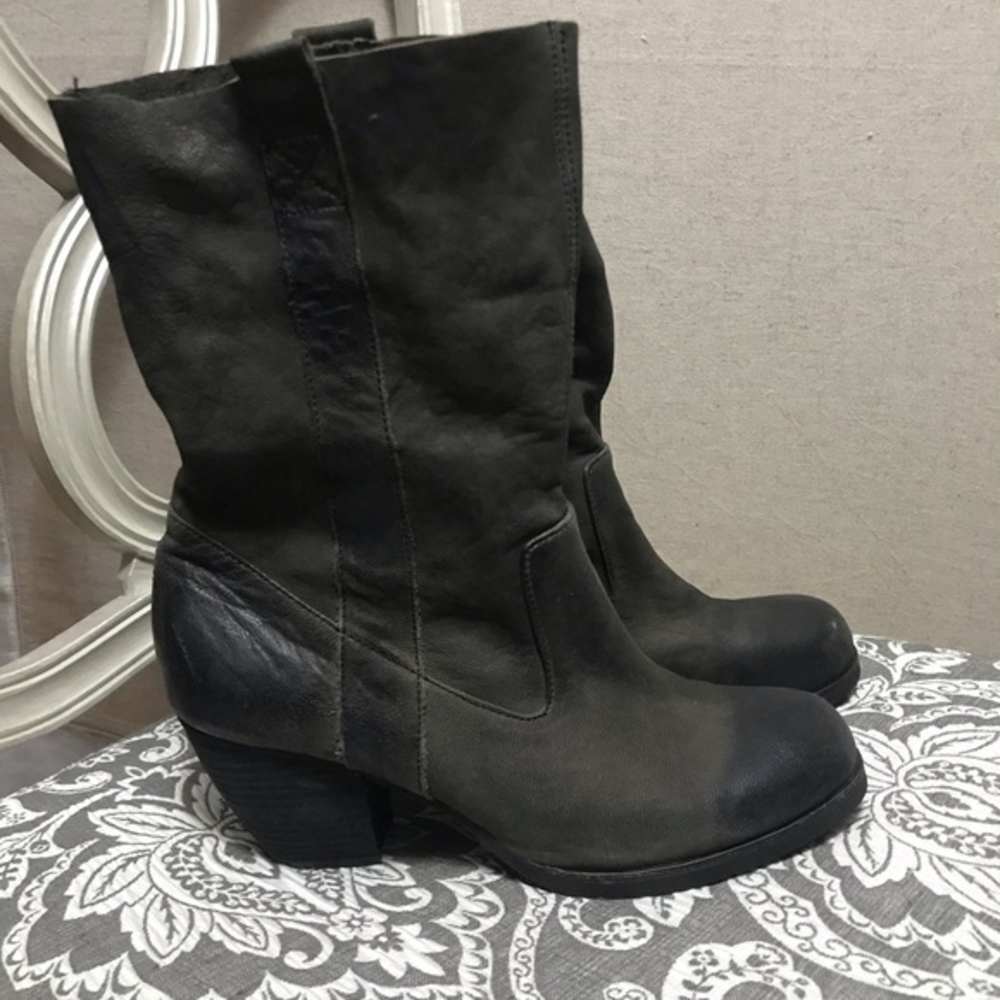 Antelope Boots Grey Distressed Leather 41
